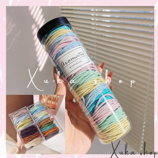 Sét 100c thun cột tóc nhiều màu dễ thương, đồ cột tóc giá rẻ