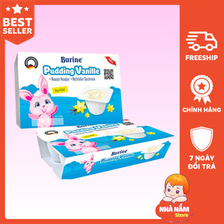 Cháo sữa burine cho bé đủ vị vani, bích quy, pudding, cháo sữa burine cho trẻ em - lốc 6 hộp x 50g