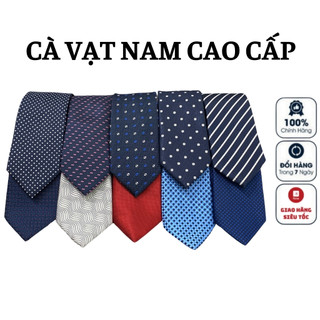 Cà vạt nam cao cấp thiết kế cavat bản nhỏ chất liệu silk bóng mượt đẳng cấp lịch lãm caravat hàng hiệu họa tiết basic