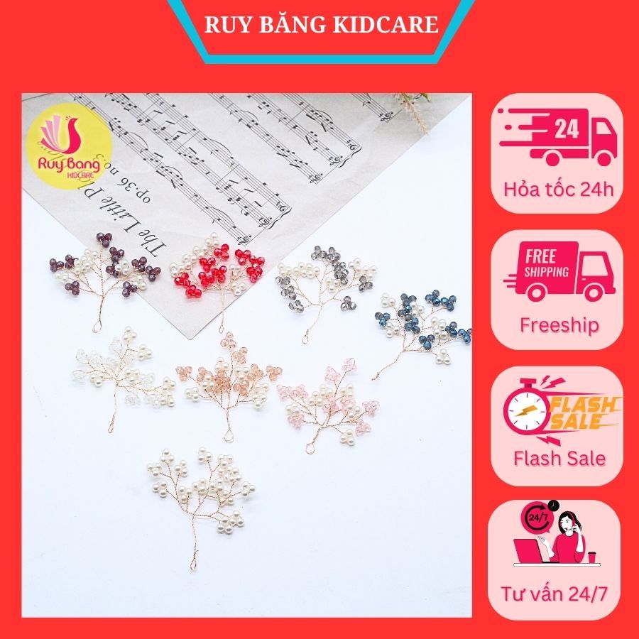 Cành pha lê pha hạt trai cao cấp PK2201