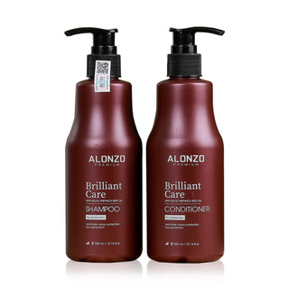 Dầu gội xả chăm sóc tóc nhuộm Alonzo Brilliant Care 300mlx2 ( New 2024 )