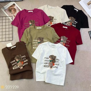 Áo thun nữ tay ngắn cổ tròn in chữ hình cô gái hàng Quảng Châu chất cotton, áo phông baby tee mùa hè hàn quốc 237229