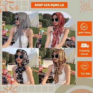 Khăn trùm đầu chống nắng vải lụa satin - Khăn choàng đa năng phong cách trẻ trung cho nữ