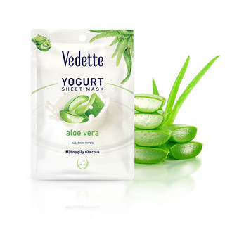 Mặt nạ giấy sữa chua Vedette các loại nha đam, Dâu tây 22ml