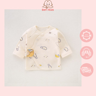 Áo Sơ Sinh Bé Gái, Áo Sơ Sinh Bé Trai Dài Tay Khóa Dán Cài Chéo Vải Cotton Cao Cấp Cho Bé - Suri Kids