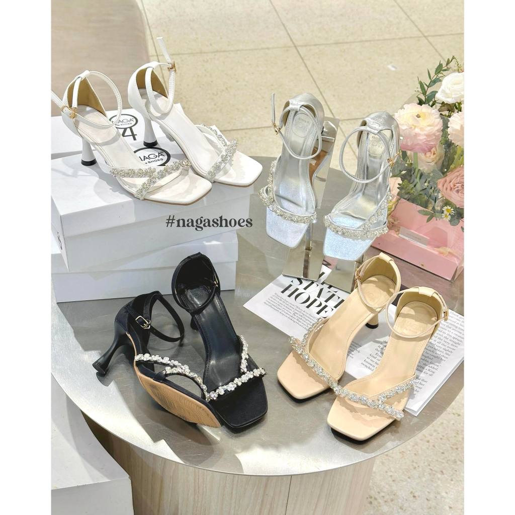 CAO GÓT NAGASHOES QUAI NGANG ĐÍNH ĐÁ CHỮ Y 7P NAC270