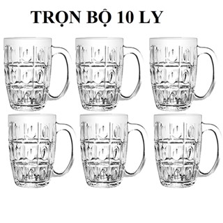 COMBO 10 Ly Mecal uống bia giả thủy tinh Cao Cấp dùng cho Gia đình, hàng quán, Nhà hàng, Cốc uống nước Beer