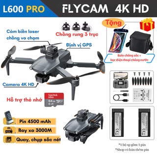 Flycam L600 Pro Camera 4K UHD + EVO, Động cơ không chổi than, Gimbal chống rung EIS 3 trục, Cảm biến chống va chạm
