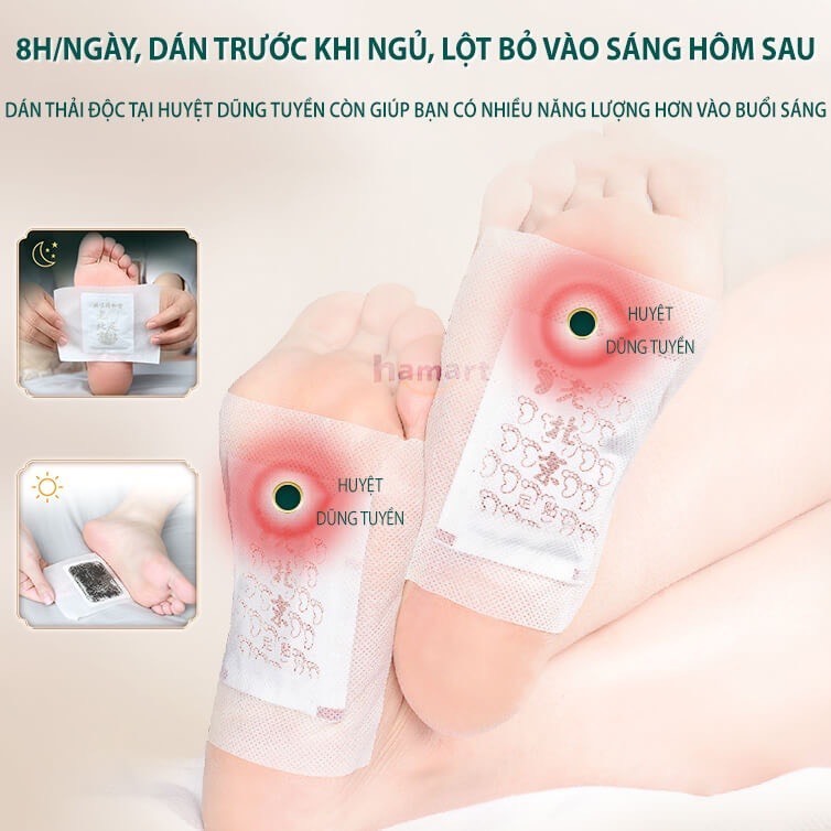 Miếng Dán Thải Độc Chân Ngải Cứu, Giúp Ngủ Ngon Giảm Nhức Mỏi Thải Độc Chân Thanh Lọc Cơ Thể