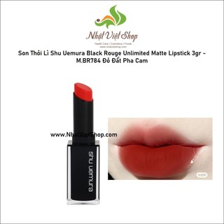 Son thỏi lì shu uemura black rouge unlimited matte lipstick 3gr - m.br784 đỏ đất pha cam