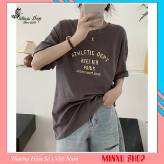 Áo Phông Nữ Dáng Suông Rộng In Chữ Chất Mềm Mát QC Minxu Shop PG77