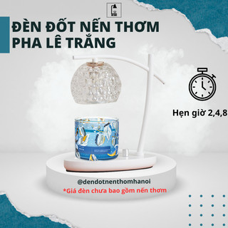 Đèn đốt nến thơm chụp thủy tinh tròn - Chỉnh sáng, Hẹn giờ - Mẫu mới 2024