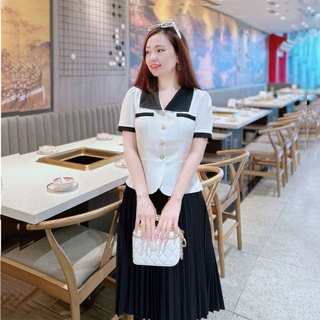 Áo sơ mi phối cổ bằng nữ trẻ trung CBC