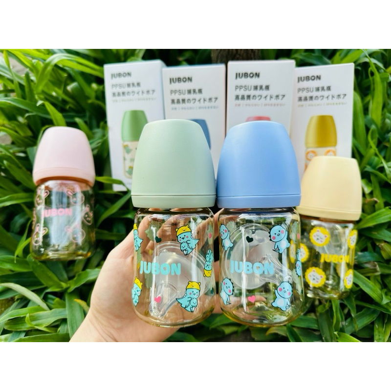 Bình sữa Jubon, bình bú sữa cho bé in hoạ tiết dễ thương (170ml/270ml)