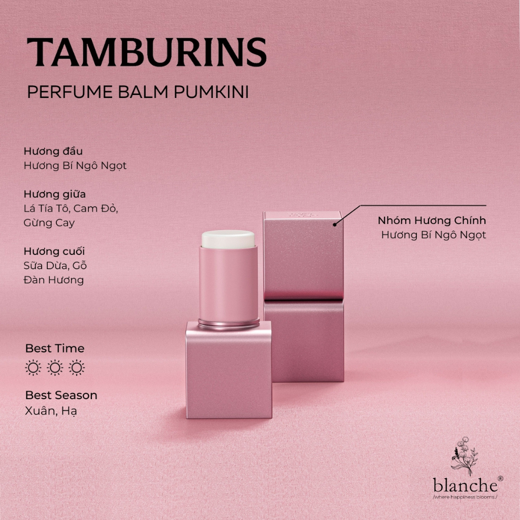 Nước Hoa Sáp Tamburins Perfume Balm/Nước Hoa Thỏi Tamburins Chamo, Lale, Berga Sandal, Suede Pear - Có Sẵn