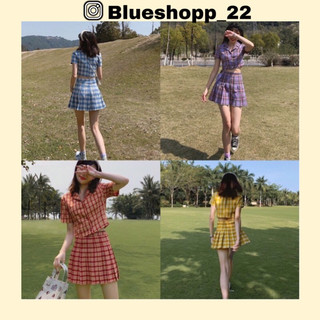 [Sẵn]SET ÁO + CHÂN VÁY TENNIS KẺ CARO ULZZANG [Order+Ảnh thật]
