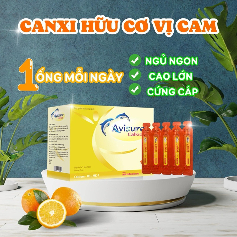 Avisure Calkid - Canxi nano cho trẻ (Hộp 30 ống) 𝐁𝐨̂̉ 𝐬𝐮𝐧𝐠 𝐜𝐚𝐧𝐱𝐢 𝐚𝐧 𝐭𝐨𝐚̀𝐧, 𝐧𝐚̂𝐧𝐠 𝐜𝐚𝐨 𝐭𝐚̂̀𝐦 𝐯𝐨́𝐜 𝐕𝐢𝐞̣̂𝐭