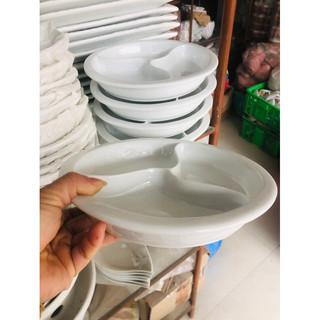 đĩa đựng thức ăn 3  ngăn (sứ cao cấp bát tràng )