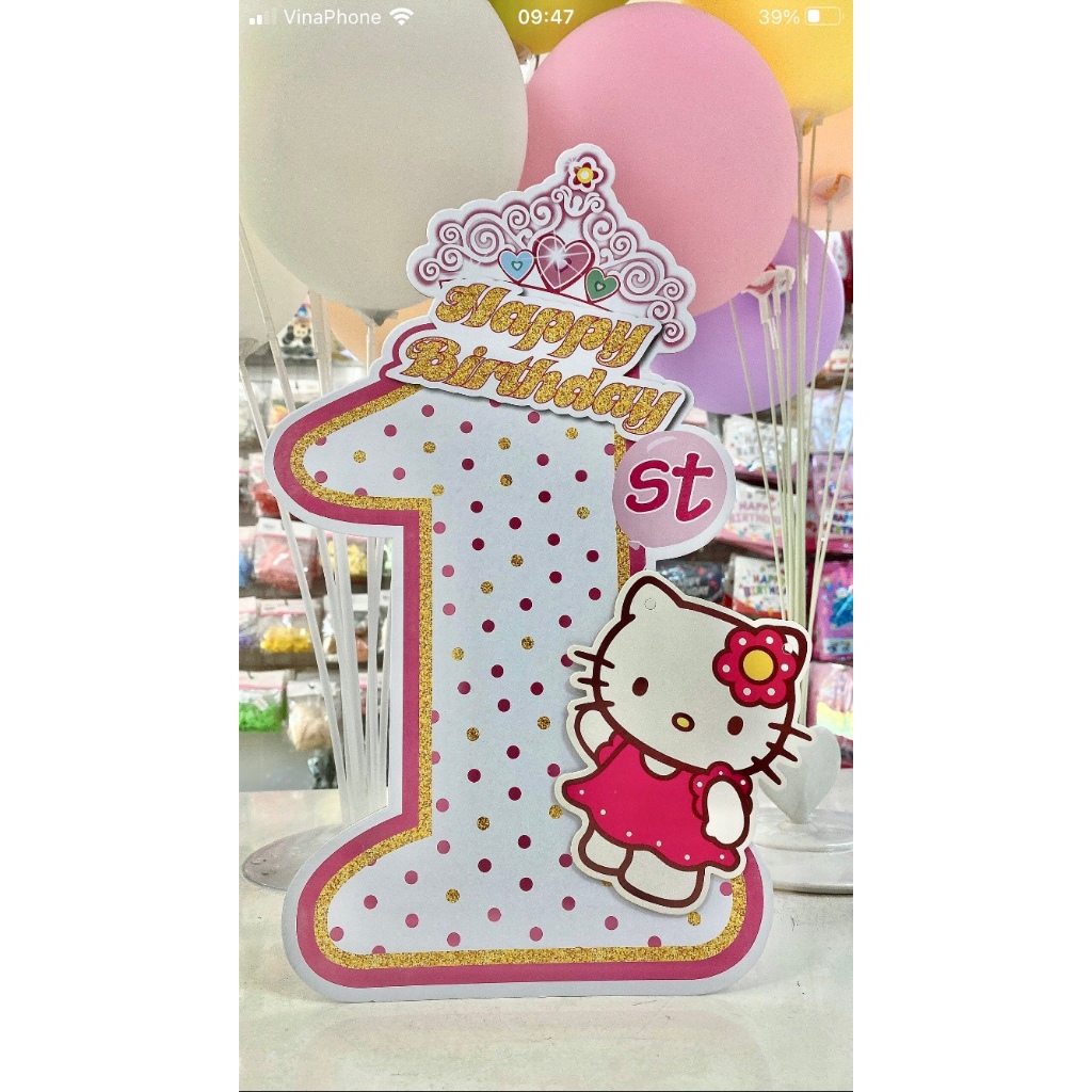 Cây Số 1 Format Trang Trí Sinh Nhật Cho Bé 1 Tuổi - Số 1 Giấy Cứng Trang Trí Bàn Tiệc