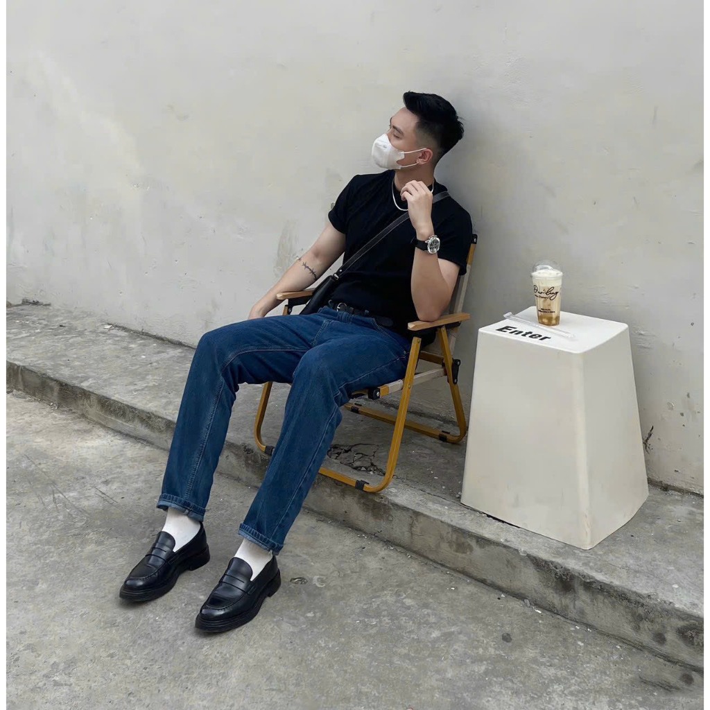 Quần Jean nam form suông rộng
