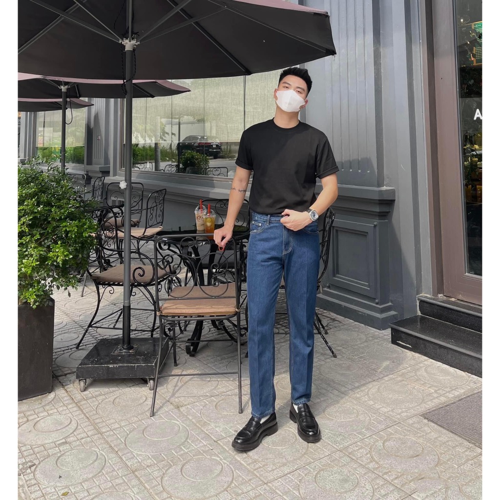 Quần Jean nam form suông rộng