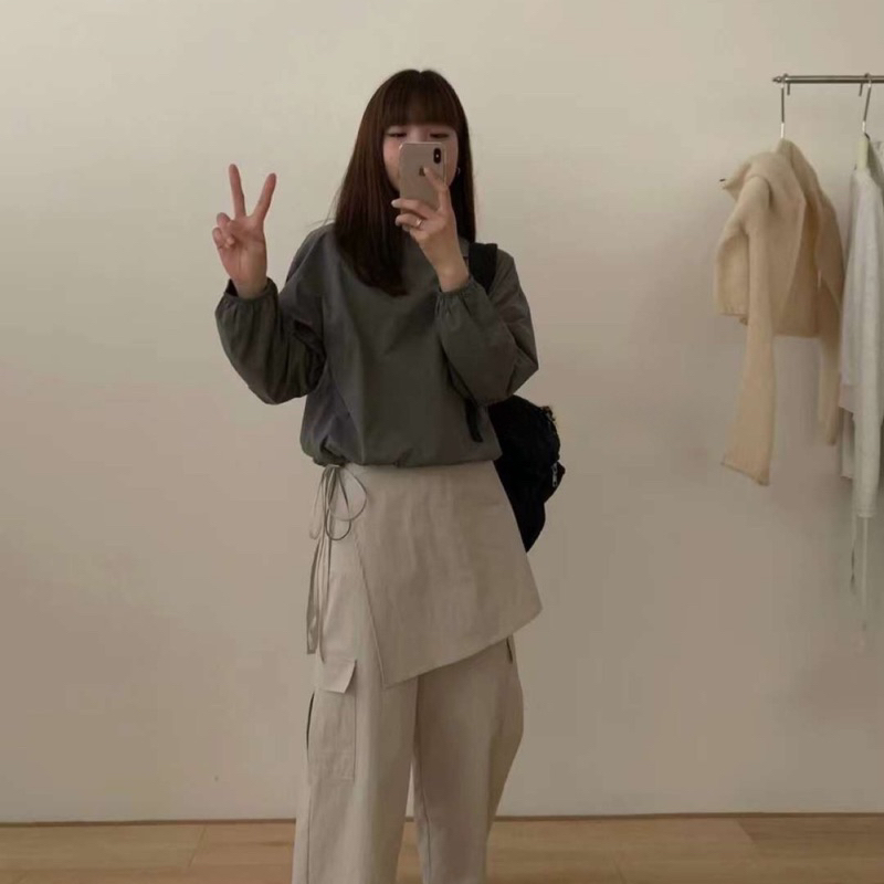 Áo sơ mi chất gió cao cổ 22314 CHERRY COCO