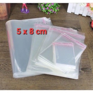 100 túi kính dán keo sẵn, bọc kính, bao kiếng OPP có keo đựng đa năng size 5x8cm