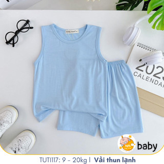 Bộ Thun Lạnh Ba Lỗ Tay Tuti Tuti basic trơn 6 màu Cho Bé Trai Bé Gái , TUTI117
