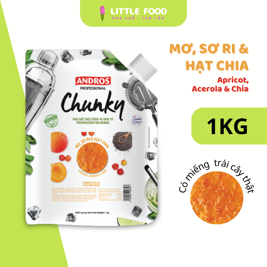 Mứt trái cây Chunky Andros - Vị Mơ, Sơ Ri & Hạt Chia