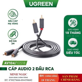 Dây cáp audio av hoa sen 2 đầu rca chính hãng ugreen 10517 cao cấp