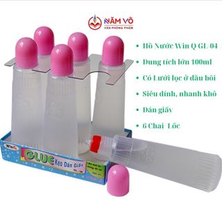 Lốc 6 chai keo dán giấy / hồ nước / hồ dán nước / keo nước / keo dán loại lớn 100ml win q/ winq gl 04/ gl-04
