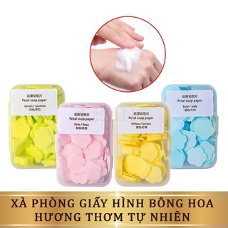 Xà phòng giấy kiểu dáng hình cánh hoa dùng 1 lần dạng ống - nhỏ gọn tiện lợi mang theo - giao mùi ngẫu nhiên