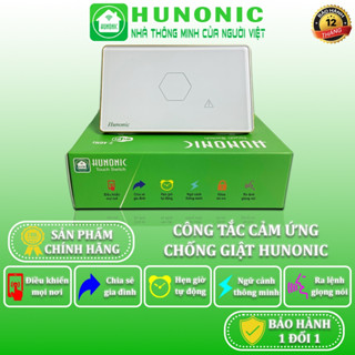 Công Tắc Cảm Ứng Wifi Thông Minh Hunonic, Giá Rẻ, Công Tắc Hẹn Giờ, Điều Khiển Từ Xa Qua Điện Thoại