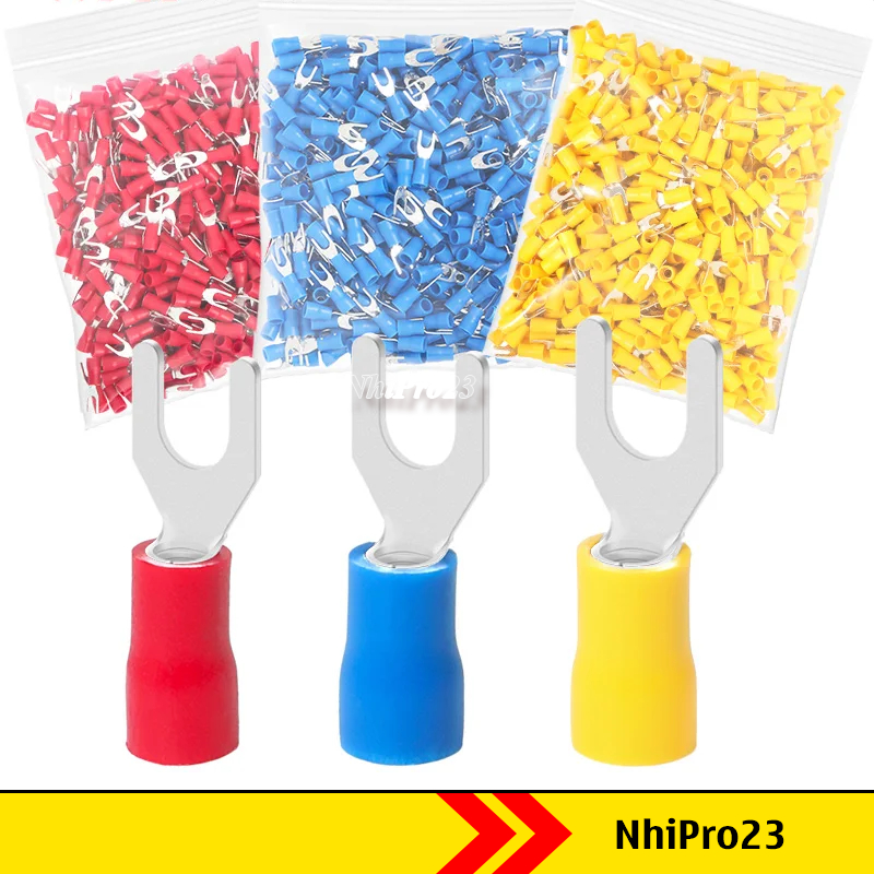 Gói 100 Đầu cos chỉa chữ Y SV2-3 phủ nhựa