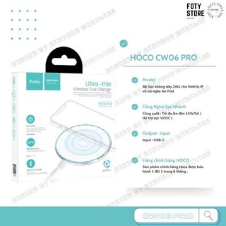 Đế sạc không dây Hoco CW6 pro sạc nhanh 15W