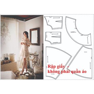 Rập giấy đầm xòe trễ vai mã 1263 (BẢN VẼ)