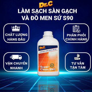 Chất tẩy làm sạch sàn gạch, đồ sứ super clean s90 can 1lít - s90 - tẩy sàn dr.c