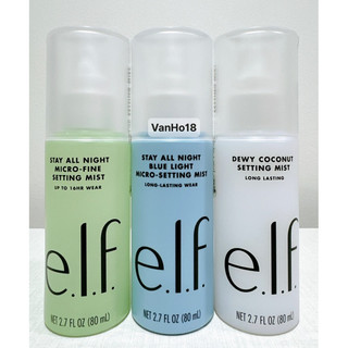 Elf Xịt khoá nền giữ makeup e.l.f. Stay All Night Blue Light, Micro-Fine Setting Mist 80ml