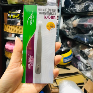 Nhíp nghĩa N.404, nhíp nhổ lông mày nghĩa chính hãng N404, nhíp inox bản to