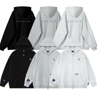 Áo khoác nỉ hoodie zip thêu NQ30 AM form rộng dài tay phong cách Hàn Quốc nam nữ unisex