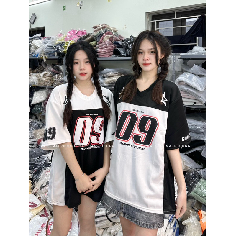 ÁO THUN NAM NỮ SỐ 09 Đen-Trắng [Sỉ Lẻ Mai Phương]