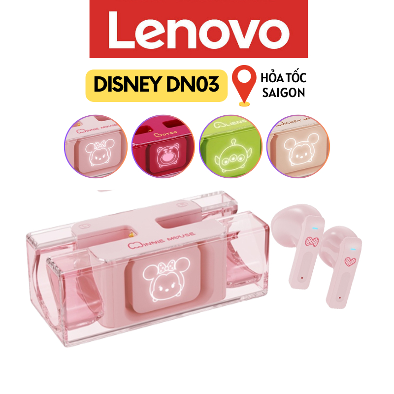 Tai Nghe Bluetooth 5.3 Lenovo Disney DN03 Tsum Tsum - Tích hợp Micro - Chơi game - Âm thanh nổi