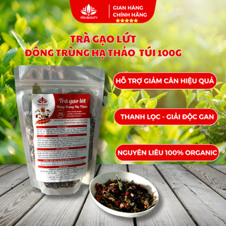 Trà gạo lứt giảm cân đông trùng hạ thảo YẾN BEAUTY giải độc gan túi 100g, Trà gạo rang đông trùng thanh lọc cơ thể