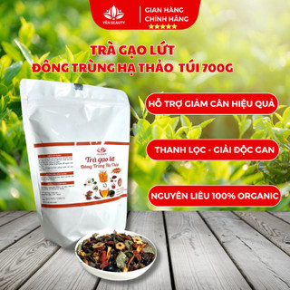 Trà gạo lứt đông trùng hạ thảo YẾN BEAUTY giúp giảm cân giải độc gan loại túi zip 700g