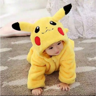 Quần áo body PIKACHU liền thân lông thú cho bé trai gái