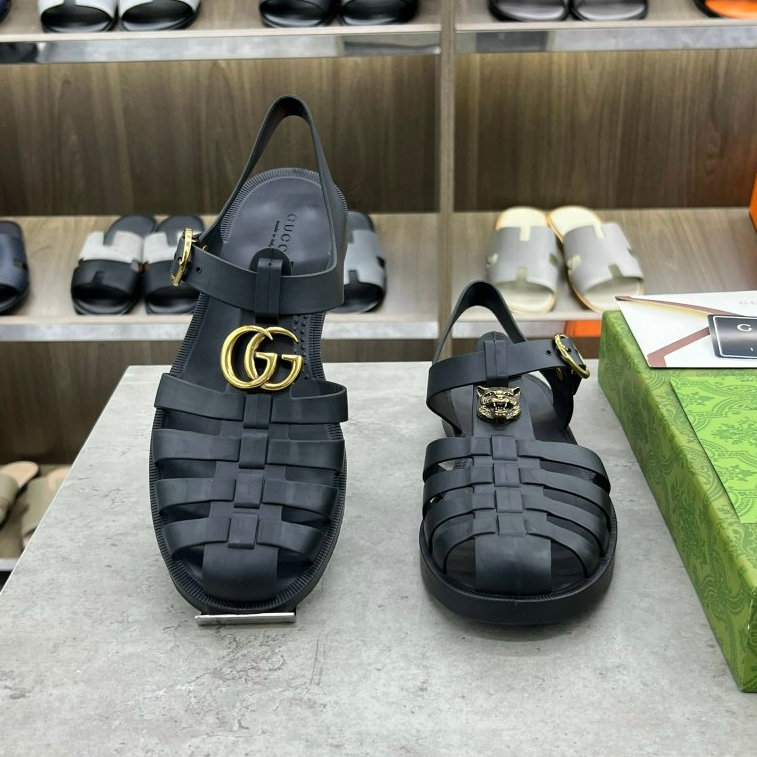 [ Siêu phẩm mới ] Dép Sandal giọ thời trang Gucci GC Đen mặt Hổ LA 1-1 on web