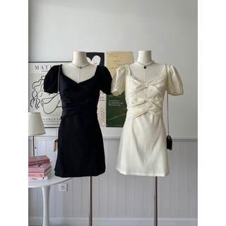 Đầm xốp nhún 3 nơ - Tyribee Clothing