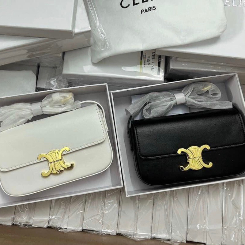 Túi đeo kẹp nách nữ hãng Ce.li.ne cao cấp ví dáng dài size 22cm khóa bấm chữ X thời trang LISA BlackPink