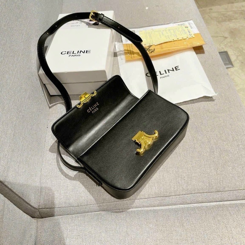 Túi đeo kẹp nách nữ hãng Ce.li.ne cao cấp ví dáng dài size 22cm khóa bấm chữ X thời trang LISA BlackPink
