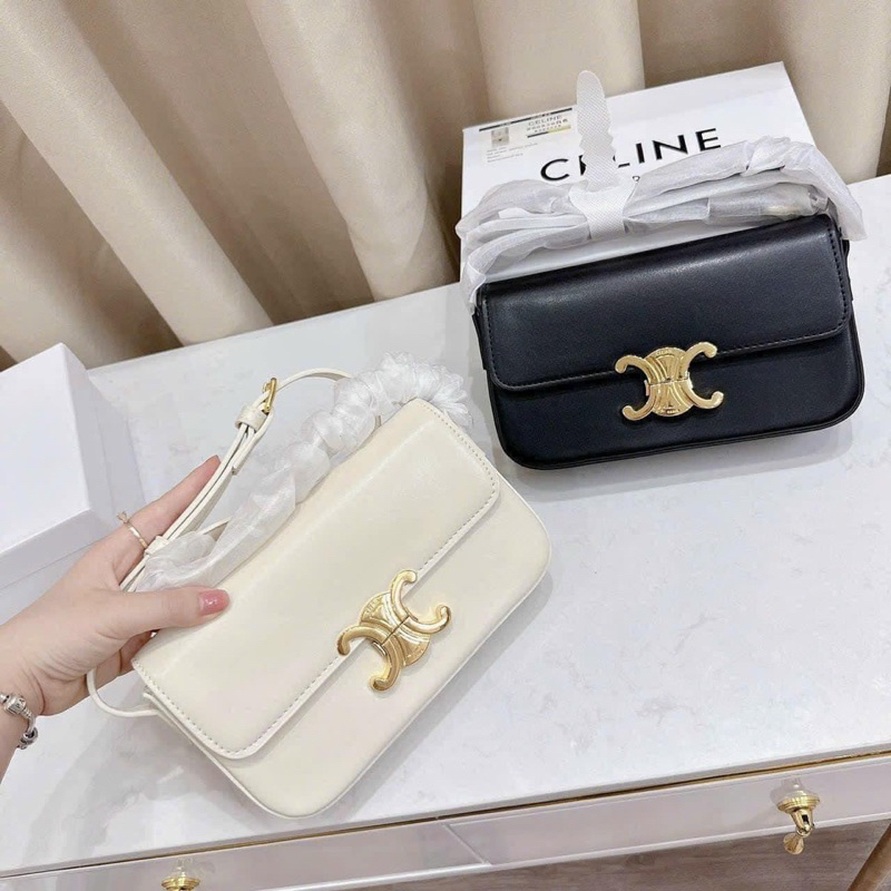 Túi đeo kẹp nách nữ hãng Ce.li.ne cao cấp ví dáng dài size 22cm khóa bấm chữ X thời trang LISA BlackPink